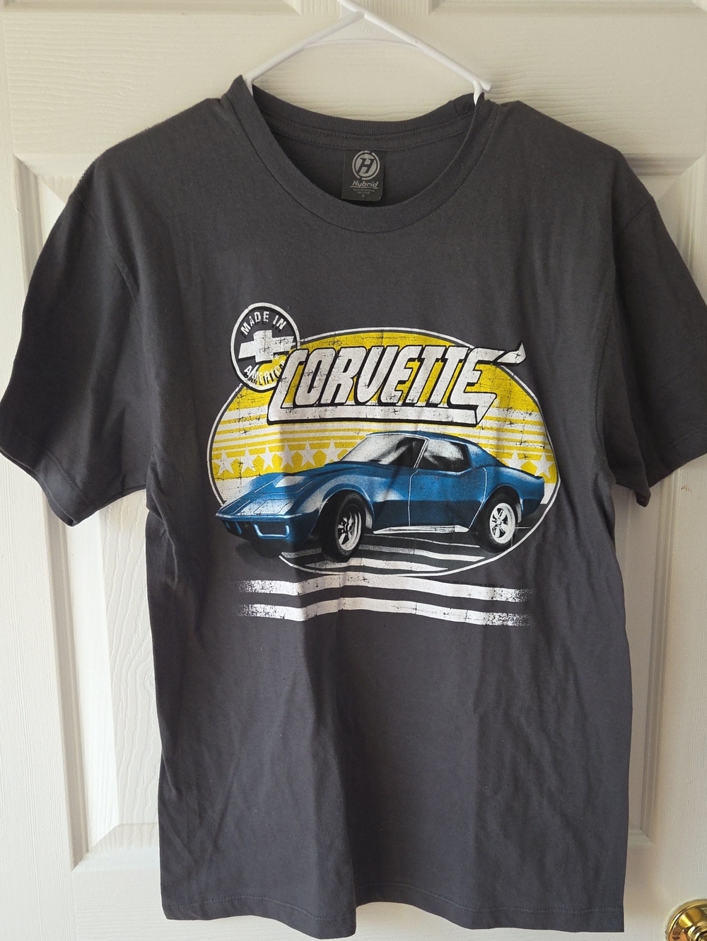 C3 Corvette Tshirt Sz S Gray Short Sleeves Chevy Corvette Classic USA Retro Auto